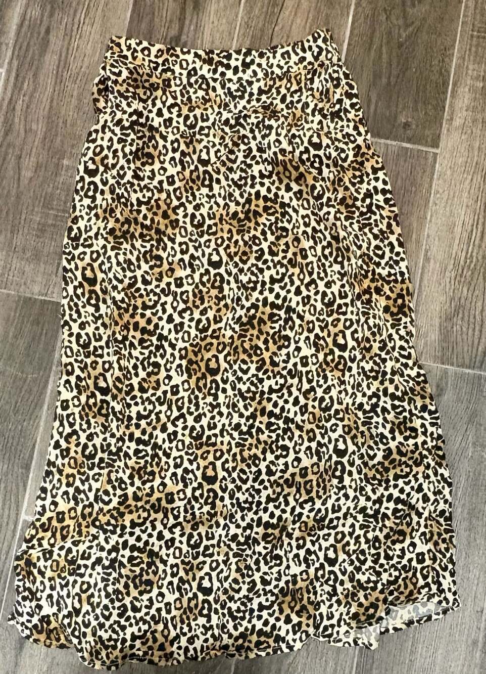 Japna Leopard Print Midi Skirt Size M Rayon Animal